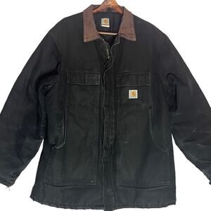 Vintage CARHARTT Detroit Jacket Men’s XL Black Workwear Distressed
